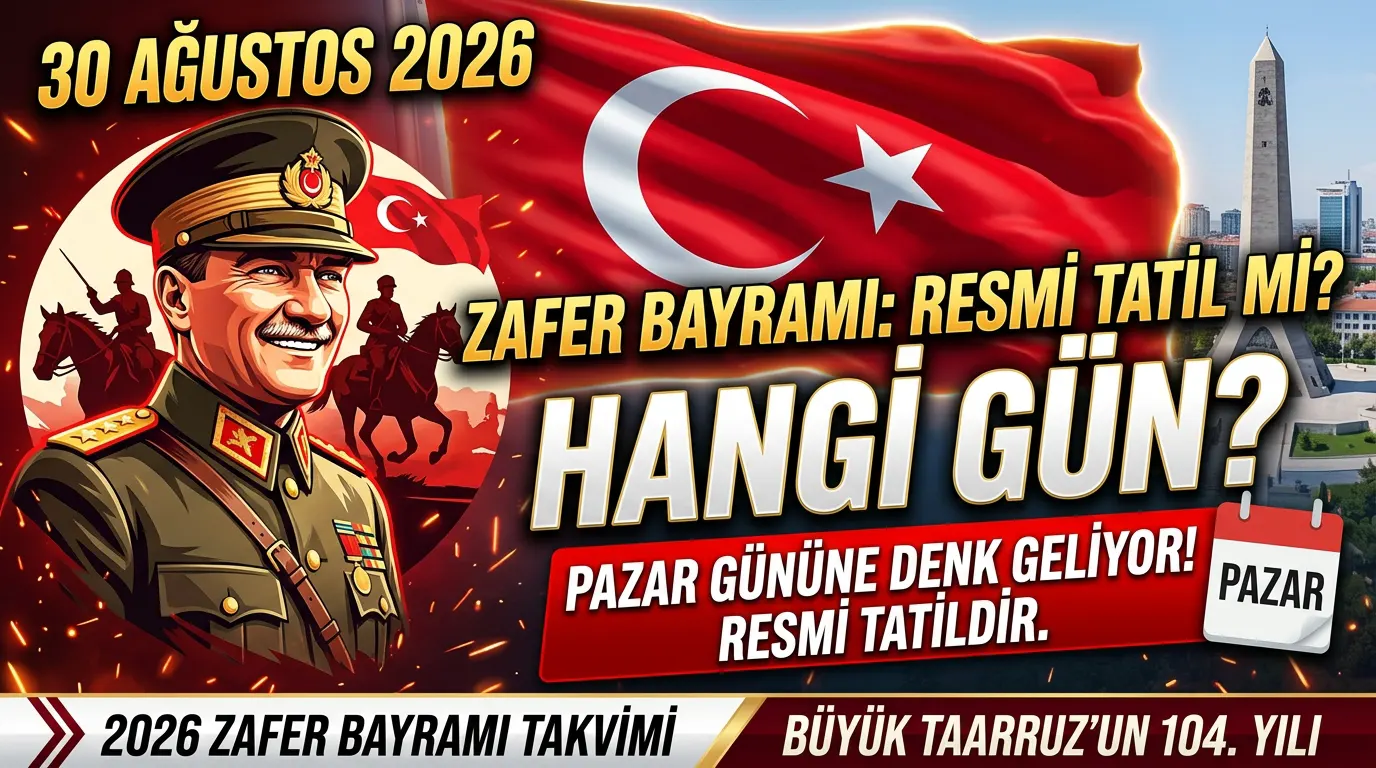 30 Ağustos Zafer Bayramı 2026 Resmi Tatil Takvimi